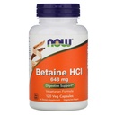 Ahora Alimentos Betaine HCl, 648 mg con 150 mg de Pepsin, 120 cápsulas, 2 Pack