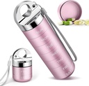 Organizador de píldoras de viaje de metal, caja de píldoras semanales portátiles, aleación de aluminio grande impermeable 7 días Vitamin Container, BPA Free Daily Medicine Organizer Holder for Vitamin, Supplement, Fish Oil (Cute Pink)