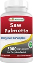 Mejores Naturales Saw Palmetto 10:1 Extracto Suplementos de próstata para hombres - 120 cápsulas - Hecho con Pygeum Bark 4:1 Extracto &amp; Pumpkin Seed Powder