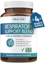 Respiratory Lung Health Supplement - Invigorating Lung Support Supplement Helps Support Clear Airways Mucus Removal and Seasonal or Year Round Detox - Vegan Herbal Non-GMO Formula (4 meses de suministro)