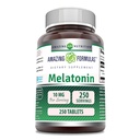 Amazing Fórmulas Melatonin Suplemento Silencio 10 Mg Por Serving Silencio 250 Tablets ← No GMO Silencio Gluten Free ← Made in USA
