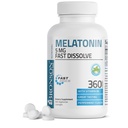 Melatonina Bronson 5mg Tablas de menta de disuelve rápido con vitamina B6 - Promueve la relajación, 360 Lozenges Chewable vegetarianos