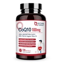 NATURE TARGET CoQ10-100mg-Softgels con 10mg PQ - Alta Absorción Coenzyme-Q10 con Orgánica-Olive-Oil - Antioxidante para la salud del corazón, Celular-Energía-Producción, 120 Servimientos