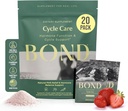 BOND Cycle Care – PMS Support Supplement &amp; Hormone Balance for Women – Cortisol Reducer with Ashwagandha, L-Tryptophan, Magnesium, Cramps &amp; Mood Relief, Strawberry Drink Mix - 20 Travel Packs
