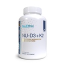NuEthix Fórmulas NU-D3 + K2 - Vitamina D3 y K2 5000 iu Suplementos - Empaquetado con Reishi Mushroom, Magnesio, " Zinc - 60ct, 60 Serviciones - Made in USA Productos Sólo
