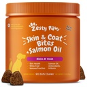 Zesty Paws Omega 3 Fish Oil for Dogs - Zesty Paw Dog Vitaminas y Suplementos para Hip, Joint & Skin, Bacon (90 Chews)