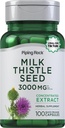 Piping Rock Milk Thistle Suplemento 3000mg ← 100 Capsules ← Concentrated Herbal Extract ← Non-GMO, Gluten Free