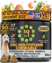 Googipet Premium 10 en 1 Vitaminas para perros Multivitamínico Agrietado con Probióticos para Salud Gut, Vitaminas y Suplementos para perros w/Vitamin C & Glucosamina para Soporte Conjunto (Chicken &amp; Vegetable Flavor)