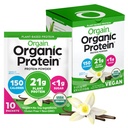 Orgain Orgain Pólvora de proteína vegana orgánica, grano de vainilla - 21g Proteína vegetal, fibra prebiótica 5g, carbohidratos bajos, sin ingredientes de lactosa, sin azúcar adicional, no OMG, para sacudidas " Smoothies, 10 paquetes de viaje