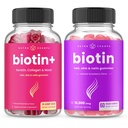 NutraChamps Biotin+ &amp; Biotin. El Duo completo para el cabello, la piel y las uñas.