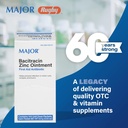 MAJOR Bacitracin Zinc Ointment First Aid Antibiotic - Contiene 144 Unidad de paquete de dosis
