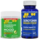 NATURAL STACKS Mood Magnesium Citrate Gummies + Serotonin Brain Food Bundle - Positivo Mood & Stress Support - 90 piezas