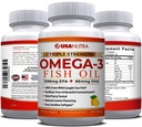 Omega 3 Fish Oil Suplemento 3600mg con EPA y DHA para Mujeres y Hombres Apoyo Conjunto, Cerebro y Salud del Corazón 120 Softgels, 40 Day Supply