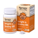 Renzo's Bright &amp; Brainy Vitamin B6, Dissolving Kids Vitamin B6, 60 Tabs sin azúcar, Oh Oh Orange Flavored