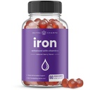 NutraChamps Iron Gummies con Vitamina C - 20 mg, Blood Cell Formation Support, 60 Gummies Vegan para Iron Deficiency & Anemia, Energía, Focus, Immune Boost