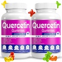 (2 Pack) Quercetina Gummies by BioVitalica - Quercetina con Bromelaina Vitamina C y Zinc &amp; Elderberry + Vitamina D3-5 en 1 Apoyo Inmunitario - Zinc Quercetin 750 mg para niños y adultos