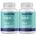 BESTVITE P-5-P 100mg (240 cápsulas vegetarianas) (120 x 2) (Formación congestionada de B-6) - No Stearates - Vegan - No GMO - Gluten Free