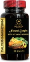 Complejo de magnesio de calcio - Suplemento para el músculo de apoyo, citrato de manganeso, libre de gluten, no GMO, alta absorción, suplemento de magnesio, bonificación y soporte de salud de Nerve - 1 botella 120 cápsulas