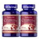 Puritan's Pride Naturally Sourced Cranberry One Por Day Fruit Concentrate 500mg, 50:1 Dietary Supplement for Urinary Tract Support, 4 Month Supply, 120 Rapid Release Capsules, 2 Pack