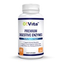 Enzimas digestivas Premium con enzimas de base vegetal, soporta una mejor digestión, una mejor absorción nutritiva (60 cápsulas no vegetales)
