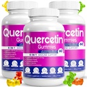 (3 Pack) Quercetina Gummies by BioVitalica - Quercetina con Bromelaina Vitamina C y Zinc &amp; Elderberry + Vitamina D3-5 en 1 Apoyo Inmunitario - Zinc Quercetin 750 mg para niños y adultos