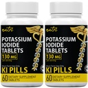 Fusiones de la naturaleza Potasio Iodida Tablas 130 mg (Pack of 2) - (120 Tabletas) EXP 10/2032 - Ki Pills - Yoduro de potasio