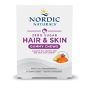 Nordic Naturals Zero Sugar Hair &amp; Skin Gummy Chews, Strawberry Lemonade - 27 Gummy Chews - Biotin + GLA de Borage Oil - Promueve un equilibrio saludable de grasas en la piel - Non-GMO - 27 Servings