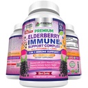 FRESH HEALTHCARE Elderberry Capsules - High Potency Black Elderberry con zinc &amp; vitamina C - Premium 3 en-1 Immune Support Vitaminas para adultos