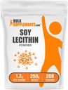 BulkSupplements.com Soja Lecithin Powder - Lecithin Suplemento, Suplemento Nutricional, Grado Alimentario - Gluten Free, 1.2g por Serving, 250g (8.8 oz) (Pack of 1)