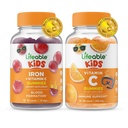 Hierro Lifeable &amp; Vitamina C Kids + Vitamina C Kids, Gummies Bundle - Gran Tasting, Suplemento de vitaminas, Gluten Free, GMO Free, Chewable Gummy