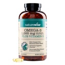 NatureWise Extra-Strength Omega 3 Fish Oil Suplemento - 1000mg por Serving - 600 EPA &amp; 400 DHA y Vitamina E - Apoyo para la salud del corazón y del cerebro - Lemon Flavor, GMO-Free - 360 Softgels[6-Month Supply]