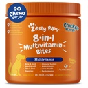 Zesty Paws Dog Multivitamin, Chewable Dog Vitamins and Supplements for Hip " Joints, Skin " Coat, Omega 3 Fish Oil for Dogs- Senior " Puppy Multivitamin- Chicken- 90ct