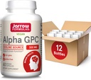 Jarrow Formulas Alpha GPC, 300 mg, Suplemento dietético, Suplementos de salud cerebral para adultos, 60 cápsulas vegetarianas, 30 días de suministro (PACK OF 12)