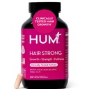 HUM Hair Strong Daily Hair Growth Supplement with Biotin, Zinc, Vitamin B12 to Support Growth, Folic Acid &amp; Vitamina B12 Vitaminas para el Hair Healthy Support for Women and Men, 30 Vegan Capsules