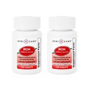 GeriCare Ferrous Sulfate Tablets 325mg, Elemental Iron 65 mg Suplemento de Hierro de Alta Potencia ← Dietary Supplement 100 Count. (Pack of 2)