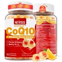Sugar Free CoQ10-200mg 400mg Gummies llenas - 2 Meses de suministro - w/ Vitamina B12 1000mcg, Rhodiola Rosea & Panax Ginseng, B6, Coenzyme Q10 Suplemento para Hear-t, Energía, Antioxidante, Ultra Absorción