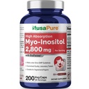 NusaPure Myo-Inositol 2800mg, 200 cápsulas, suplemento de fuerza adicional, no GMO