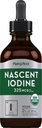 Piping Rock Nascent Iodine Drops Organic TENIDO 2 fl oz ANTE Líquido Vegan Suplemento TENIDO Non-GMO, Gluten Free