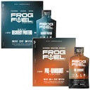 Frog Fuel Power Regular Protein &amp; Ultra Pre Workout Shot Bundle, 1500mg Beta Alanine, 15g Protein Nano-Hydrolyzed Grass Fed Collagen, Pre &amp; Post Workout, 1.2 oz Packets, 48 Pack