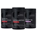 Investigación Deportiva Biotina (B7) 10,000mcg + Lutein + Zeaxanthin (20mg) + Suplemento de Astaxanthin de Algae (6mg) - All Vegan ← 120 Softgels Cada latitud Todo hecho con aceite de coco para una mejor absorción