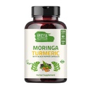 Orgánica Moringa Oleifera Powder " Turmeric Root Powder with Blackpepper 120 Capsules Silencio Hecho con Moringa Orgánica, Turmérica y Pepper Negro ANTE Vegan, Libre de gluten y No GMO.