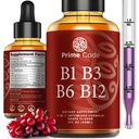 Prime Code Liquid Vitamin B1 Drops with Vitamin B3 B6 &amp; B12 ← B Complejo Suplemento Líquido Silencioso Suplemento de la tiamina para Adultos ANTE Alta Absorción Silencioso Apoyo inmunitario