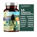 Número 1 Nutrición Premium Hombres Suplemento Multivitamínico Diario Multivitamina [Gluten Free, Non-GMO], Vitaminas A C E D B1 B2 B5 B6 B12, Magnesio, Biotina, Sprulina y Zinc, 60 caps.