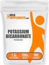 BulkSupplements.com Polvo de bicarbonato de potasio - Grado de alimentos de bicarbonato de potasio, Suplemento mineral - 1.3g por ser, 250g (8.8 oz) (Pack of 1)
