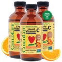 NILDLIFE ESSENTIALS Vitamina líquida C - Suplemento líquido puro de vitamina C para niños, soporte del sistema inmunológico, gran sabor - sabor natural naranja, 4 Fl Oz (Pack of 3)