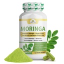Orgánica Veda Moringa Leaf Capsules 1000mg, 120 Conde - Pura Moringa Pura Moringa Oleifera Hoja entera Suplemento Verde Super Alimento - Boost Energy, Health, Wellbeing & Antioxidants Rich