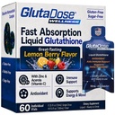 Glutatión líquido suplemento, Lemon Berry Flavored Acerola Energy Booster w/Zinc, Vitaminas diarias & minerales, Zero Sugar Formulation, Todos los días Auto-Inmune Support for Adults, 0.34 fl oz, Pack de 60