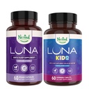 Anidado Naturales Ayuda al sueño Bundle ← Luna Adulto &amp; Luna Niños Ayuda al sueño con ingredientes naturales (Melatonina, Chamomile, Valerian) para el sueño profundo y la relajación (120 Conteo)