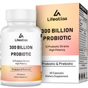 Probióticos CFU 300 Billones - Probióticos para Mujeres y Hombres, 12 Estrechos Probióticos Plus Prebiótico, para Immune &amp; Digestivo, Gut Health, Gas Bloating, Estante Estante - 60 Caps