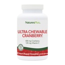 Natures Plus Ultra Chewable Cranberry Love Berries - 400 mg, 180 Tablets Vegetarianos - Suplemento Natural de Arándano, Promueve la Salud de la Tracto Urinaria - No Gluten-Free - 90 Servings
